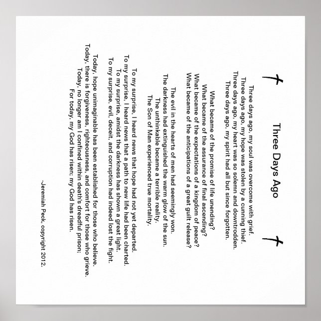 Affiches Poème Pâques Il Y A Trois Jours (Devant)