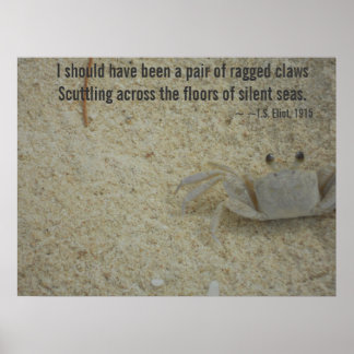 Affiches Poème sur les fissures de crabe en sacs