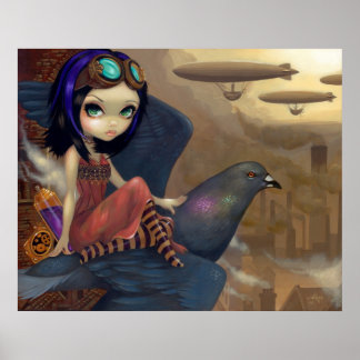 Affiches Poe's Flight ART IMPRIMER steampunk fairy urbaine