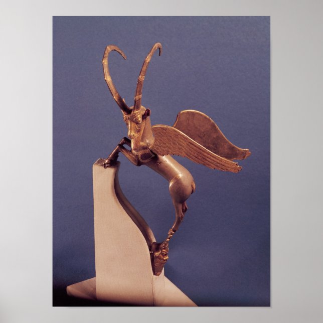 Affiches Poignée de vase sous forme d'ibex ailé (Devant)