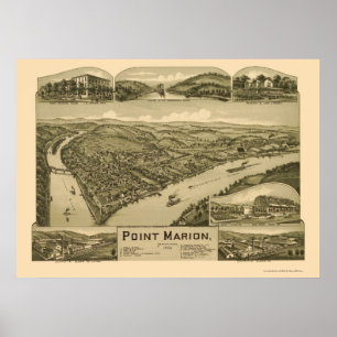 Affiches Point Marion, PA Carte panoramique - 1902