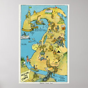 Affiches Points de bande dessinée d'intérêt sur Cape Cod