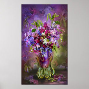 Affiches Pois doux en pois doux Vase Art Poster/Imprimer