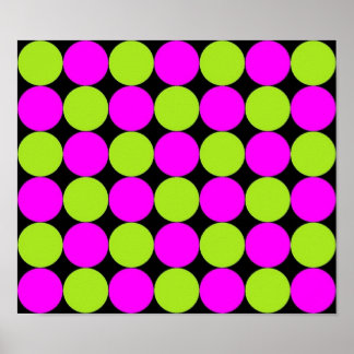 Affiches Pois Hot Rose & Lime Green
