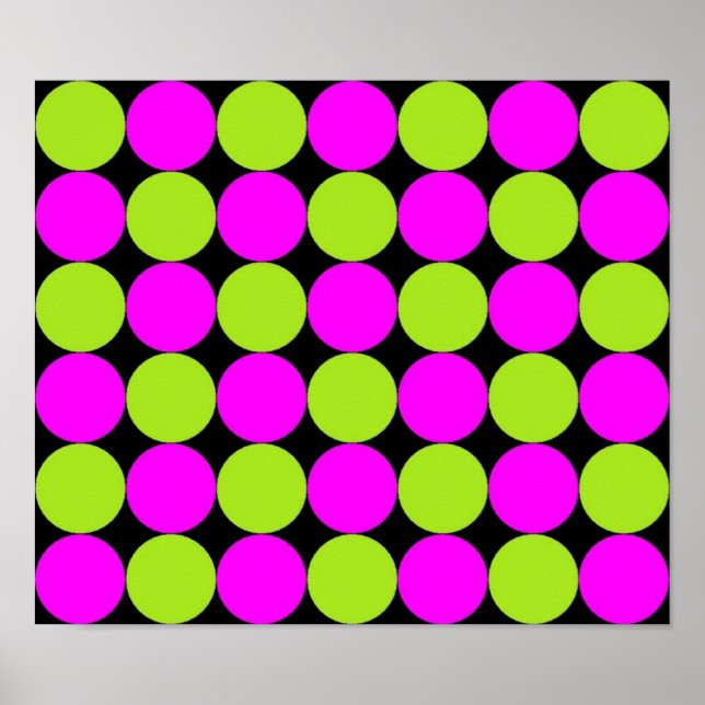 Affiches Pois Hot Rose & Lime Green (Devant)