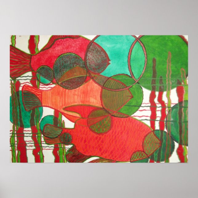 Affiches Poisson Abstrait (Devant)