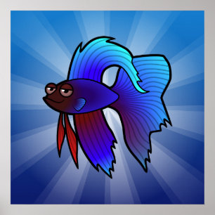 Affiches Poisson combattant cartoon / Poisson combattant si