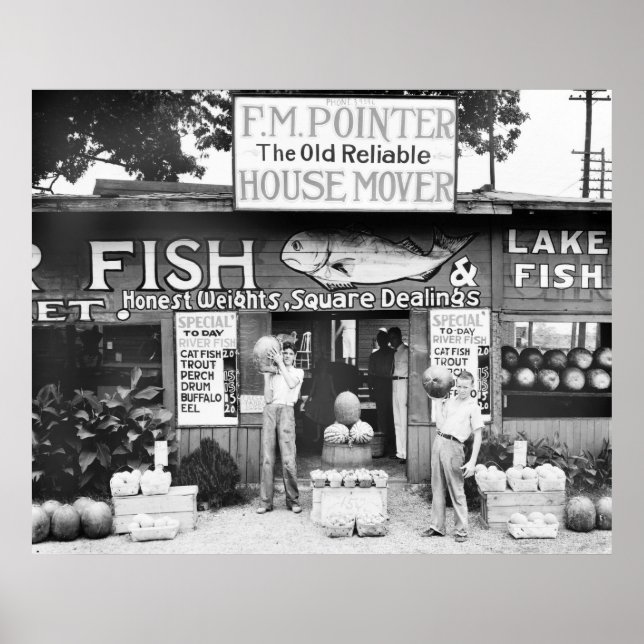 Affiches Poisson et fruits : 1936 (Devant)