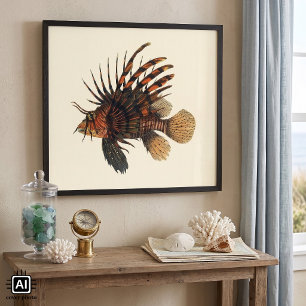 Affiches Poisson-lune vintage, animal de la vie marine de l