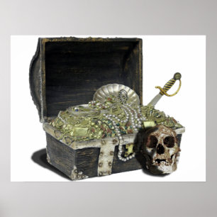 Affiches Poitrine au trésor pirate 1