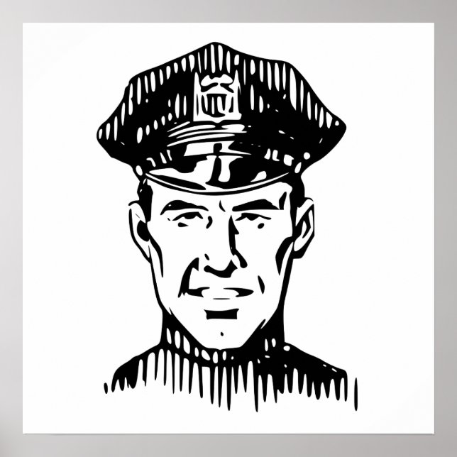 Affiches Policeman rétro (Devant)