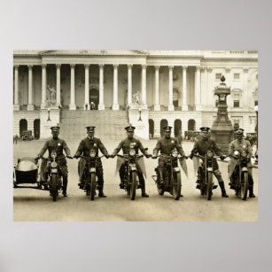 Affiches Polices motocyclettes vintages des années 1920