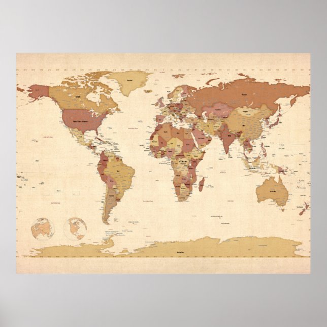 Affiches Political Map of the World Map (Devant)