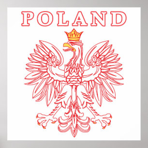 Affiches Pologne avec aigle rouge polonais