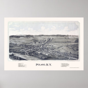 Affiches Pologne, NY Carte panoramique - 1890