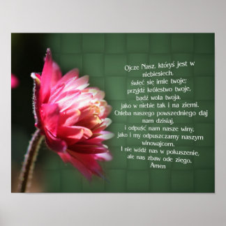 Affiches Polonais Notre Père Fleur de prière du Seigneur re