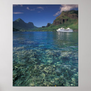 Affiches Polynésie française, Moorea. Baie de Cooks. Navire