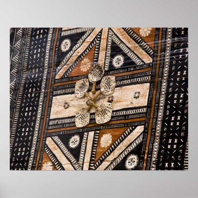 Affiches Polynésie, Royaume des Tonga. Détail de tapa (Devant)