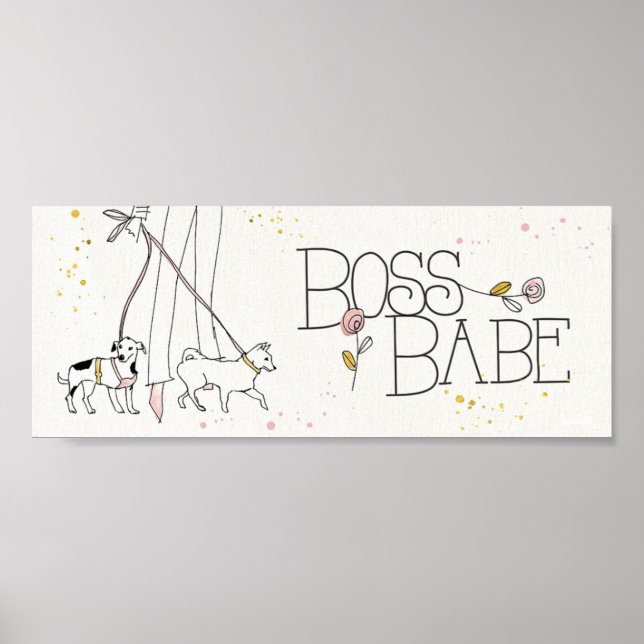 Affiches Pomme sauvage | Boss Babe - Esquisse moderne (Devant)