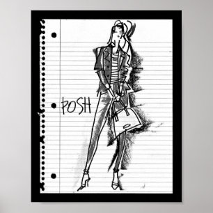 Affiches Pomme sauvage   Posh - Edgy Vintage Sketch