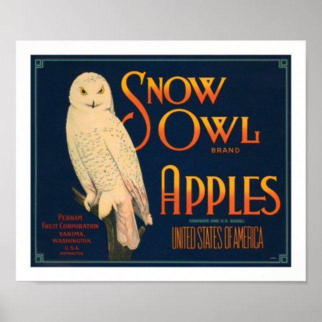 Affiches Pommes de marque de Chouette des neiges (Devant)
