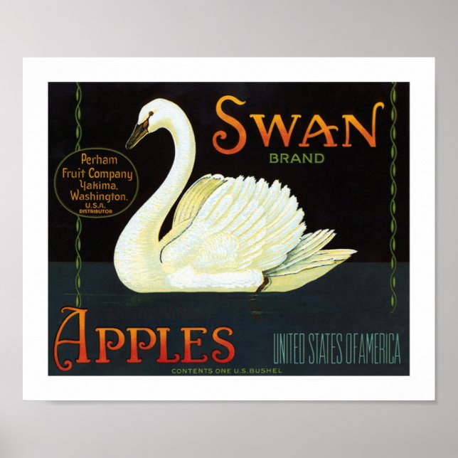 Affiches Pommes de marque de cygne (Devant)