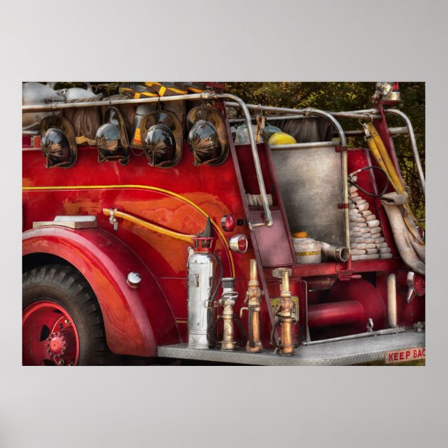 Affiches Pompier - Prêt pour le feu (Devant)