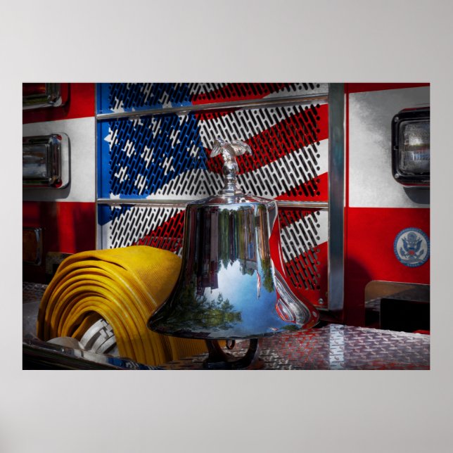 Affiches Pompier - Rouge chaud (Devant)