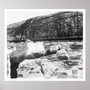 Affiches Pont Alaska 1910 de Dawson de confiture de glace