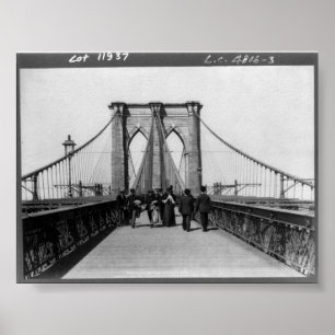 Affiches Pont de Brooklyn vintage New York City NY 1898