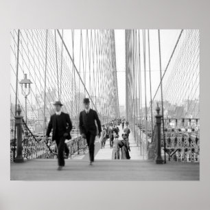 Affiches Pont de Brooklyn Walkway, 1905. Photo vintage