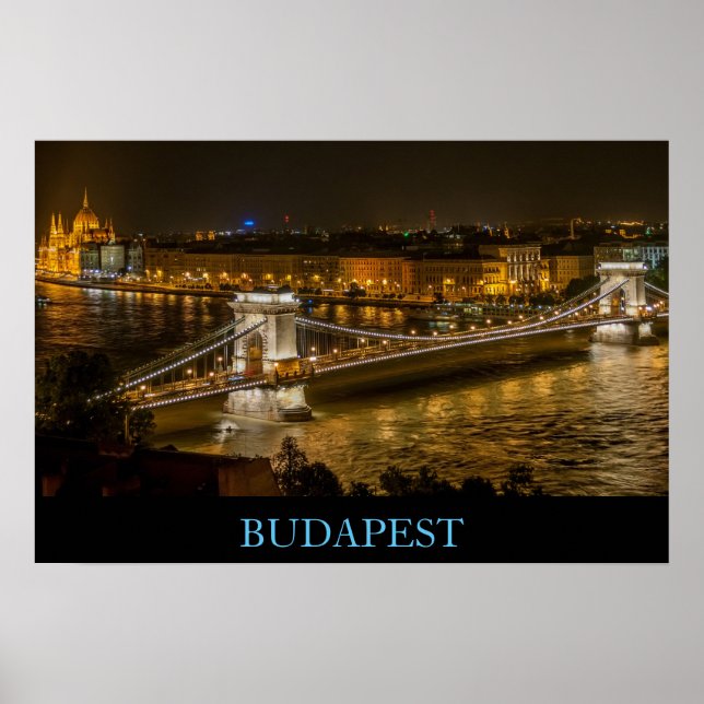 Affiches Pont de Budapest en Hongrie (Devant)