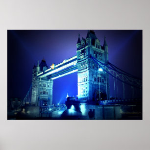 Affiches Pont de la Tour de Londres la nuit bleue