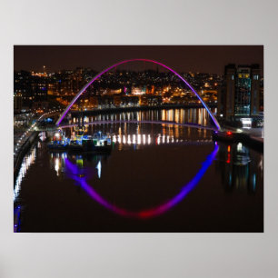 Affiches Pont de millénaire par nuit au-dessus de la
