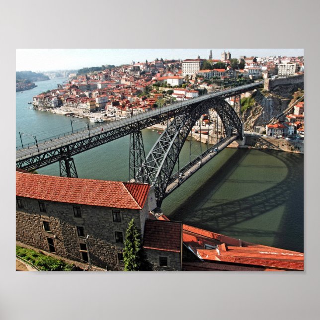 Affiches Pont de Porto au-dessus du fleuve Douro, Portugal (Devant)