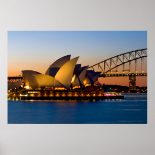 Affiches Pont de théatre de l'opéra de Sydney et de port de