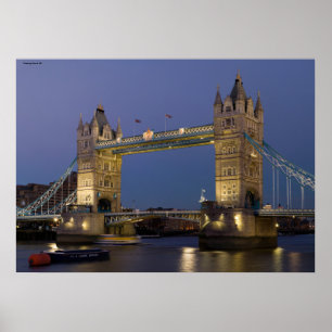 Affiches Pont de tour Londres Angleterre au crépuscule