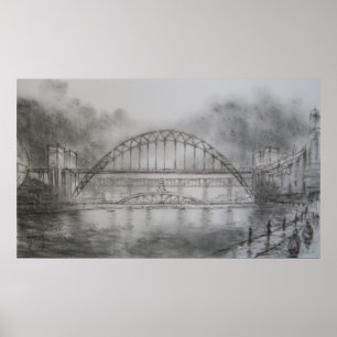 Affiches Pont de Tyne de la copie de Newcastle de bord du