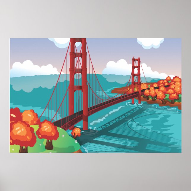 Affiches Pont du Golden Gate de San Francisco (Devant)