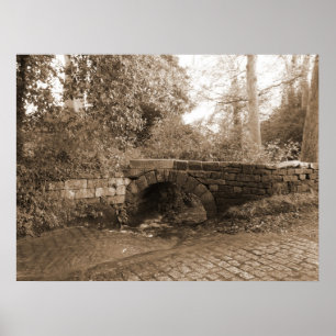 Affiches Pont en pierre avec ruisseau