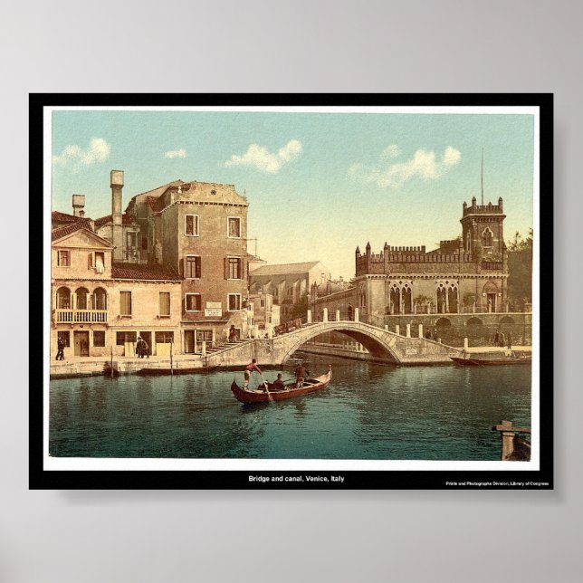 Affiches Pont et canal, Venise, Italie (Devant)