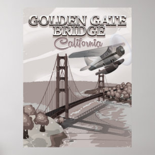 Affiches Pont Golden Gate Californie voyage dessin animé sé