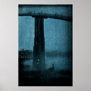 Affiches Pont japonais à la nuit n° 1