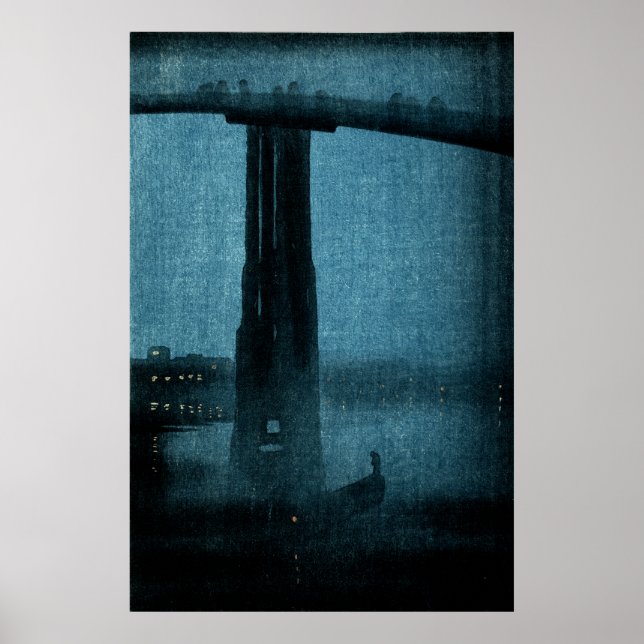 Affiches Pont japonais à la nuit n° 1 (Devant)