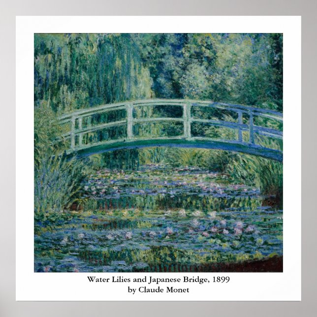 Affiches Pont japonais et nappes d'eau Claude Monet (Devant)