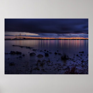 Affiches Pont Mackinac #1243 Bleu