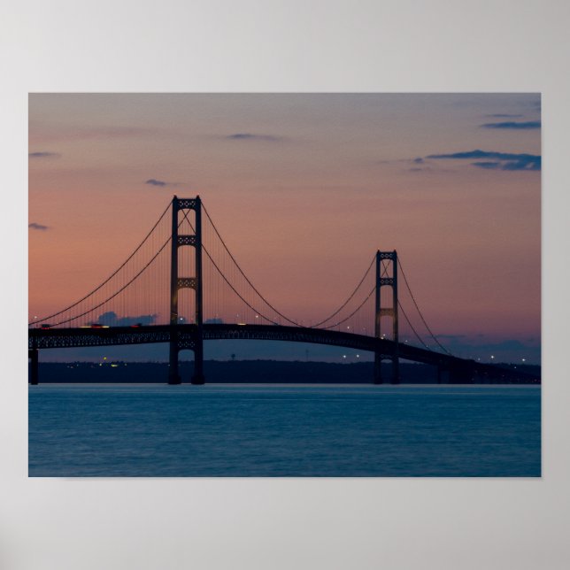 Affiches Pont Mackinac À Dusk (Devant)