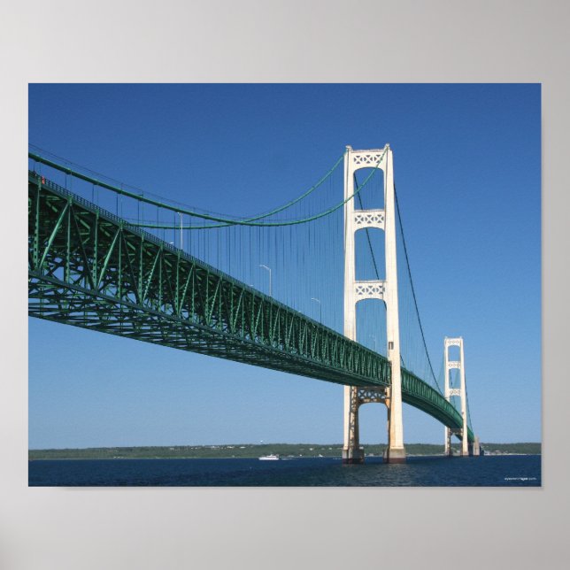 Affiches Pont Mackinac du détroit (Devant)