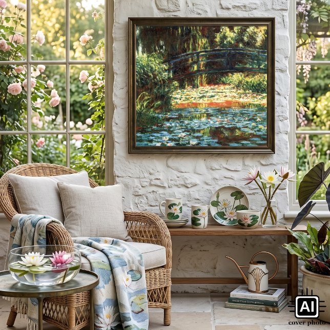 Affiches Pont sur l'étang Nénuphar par Claude Monet (The Bridge Over The Water Lily Pond by Claude Monet is a vintage impressionism fine art painting.)