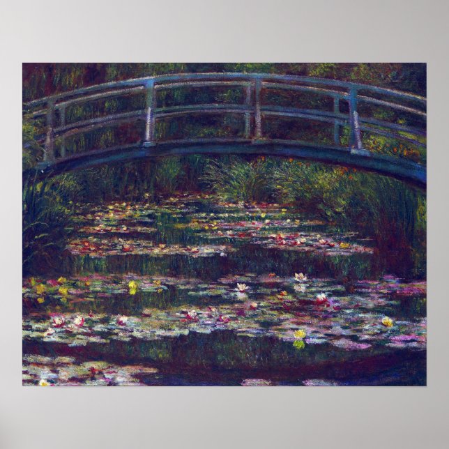 Affiches Pont sur l'étang Nénuphar par Claude Monet (Devant)